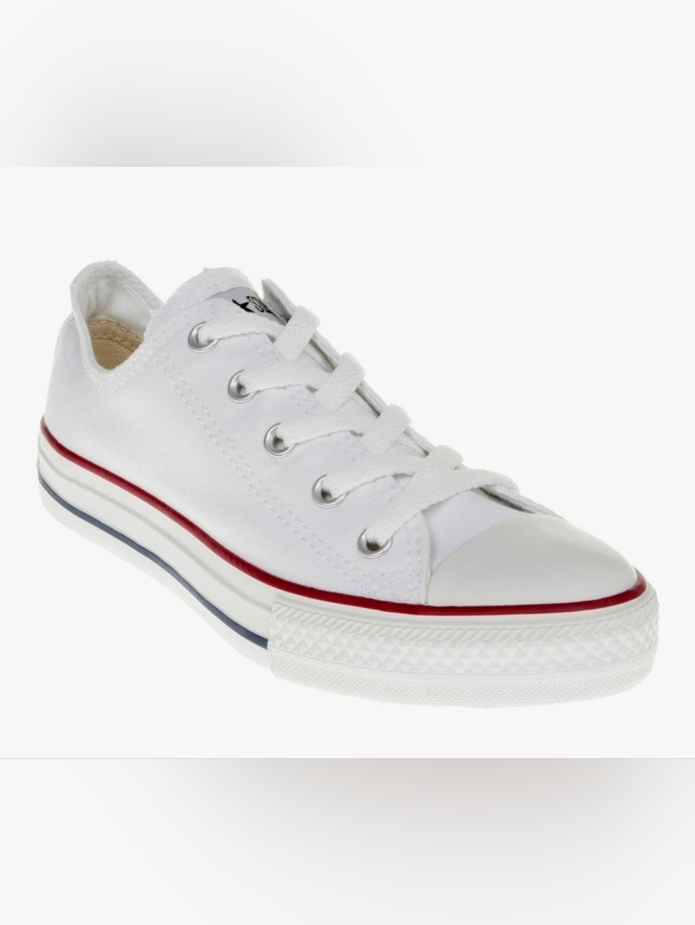 Converse All Star White Low Tops, Size 9.5W/7.5M